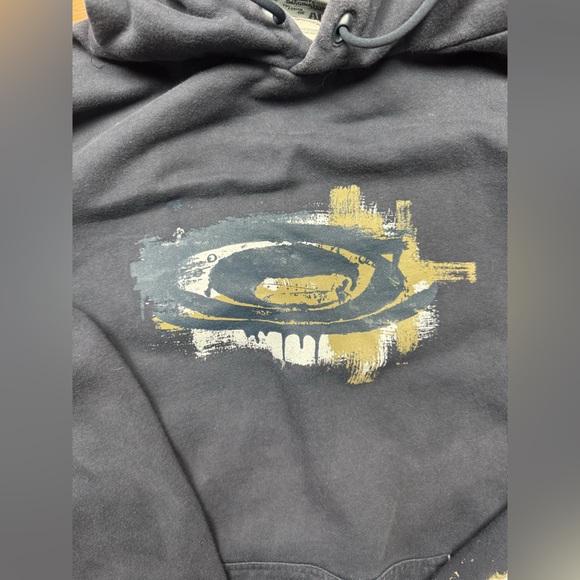 RARE Vintage 90s Oakley Graffiti Logo with AOP Hoodie Men's Hoodie Size Large - Picture 5 of 6